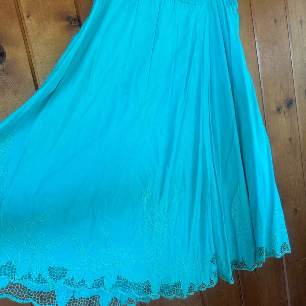 Vintage Bali Emerald Turquoise Full Skirt